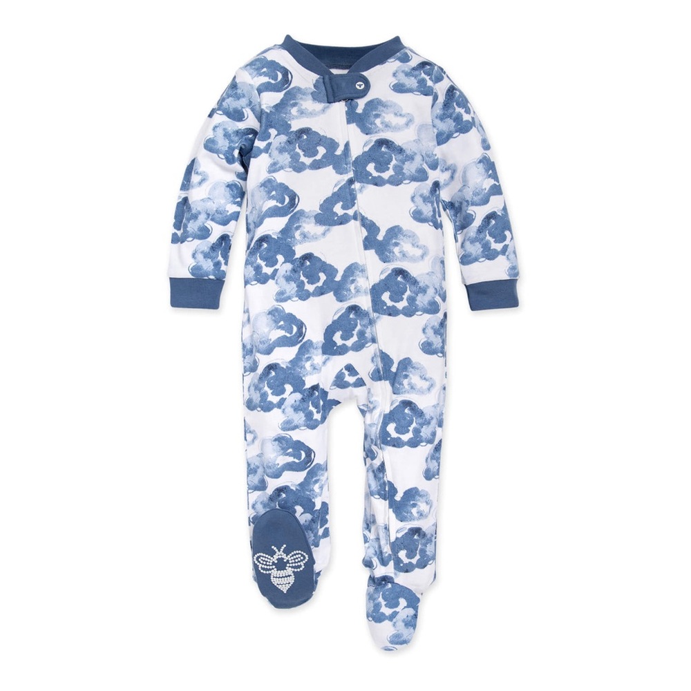 Burt’s bees moonlight clouds organic cotton footed sleep & play 0-3 months